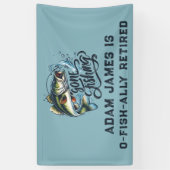 Banderoles Partie de retraite de la pêche à l'aquarelle - pêc (Vertical)