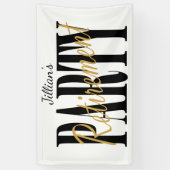 Banderoles Partie de retraite moderne et noire et blanche (Vertical)