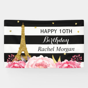 Banderoles Partie florale d'anniversaire de enfant de fille