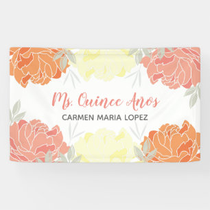 Banderoles Partie orange et jaune de pêche de pivoines de