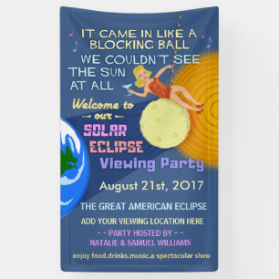 Banderoles Partie rétro Sun drôle d'éclipse solaire regard