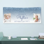 Banderoles Parties scintillant à goutte bleue Deux photo 80e  (Salon professionnel)