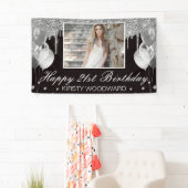 Banderoles Parties scintillant à goutte d'argent avec ballons (En situation)