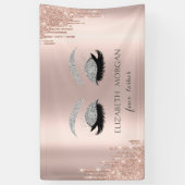 Banderoles Parties scintillant Argent moderne Faux Lashes Ros (Vertical)