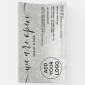 Banderoles Parties scintillant argent ombre logo marbre Nous  (Vertical)