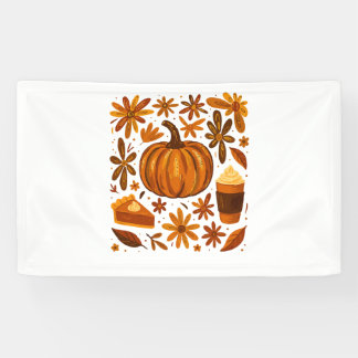 Banderoles Parties scintillant Automne Floral Citrouille Than
