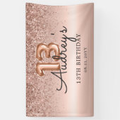 Banderoles Parties scintillant Balloon Rose or 13e anniversai (Vertical)