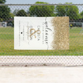 Banderoles Parties scintillant blanche de luxe Confetti Maria (En situation)