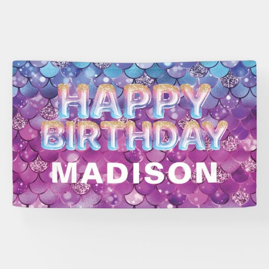 Banderoles Parties scintillant bleu rose d'anniversaire de si (Horizontal)