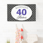 Banderoles Parties scintillant bleue 40 et fabuleuse coutume  (En situation)