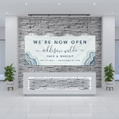 Banderoles Parties scintillant bleue Agate Geode Luxe Busines