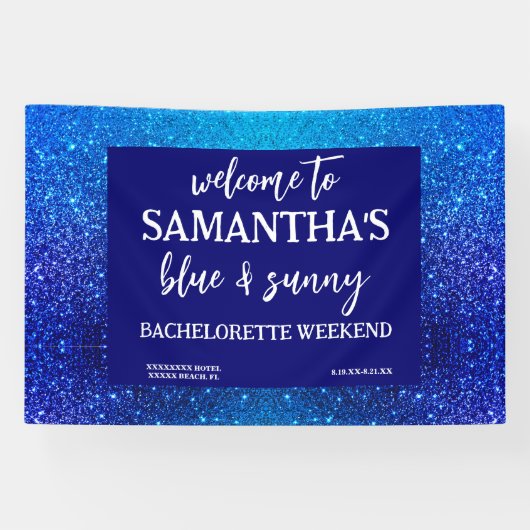 Banderoles Parties scintillant bleue Bachelorette Affiche de  (Horizontal)