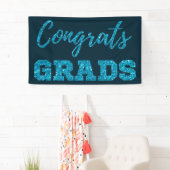 Banderoles Parties scintillant Bleue Félicitations Grandes Gr (En situation)