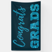 Banderoles Parties scintillant Bleue Félicitations Grandes Gr (Vertical)