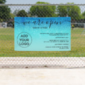 Banderoles Parties scintillant bleue ombre logo rose vif Nous (En situation)