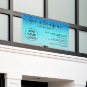 Banderoles Parties scintillant bleue ombre logo rose vif Nous (Bâtiment extérieur)