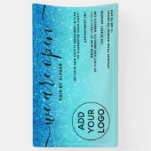 Banderoles Parties scintillant bleue ombre logo rose vif Nous (Vertical)