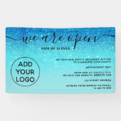 Banderoles Parties scintillant bleue ombre logo rose vif Nous (Horizontal)