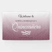 Banderoles Parties scintillant Bourgogne Quinceañera 15e anni (Horizontal)