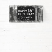 Banderoles Parties scintillant d'argent moderne 16e anniversa (Insitu)