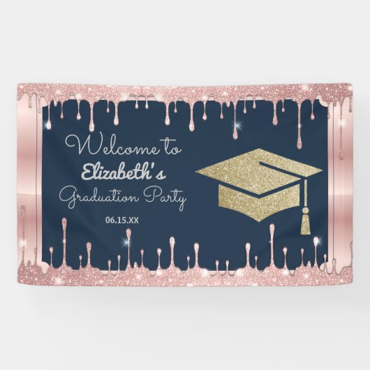 Banderoles Parties scintillant de diplôme Rose Gold Drivers M (Horizontal)