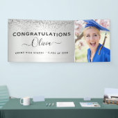 Banderoles parties scintillant de graduation 2022 Silver Blac (Salon professionnel)