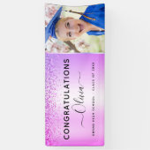 Banderoles parties scintillant de graduation violet 2023 (Vertical)