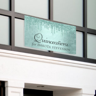 Banderoles Parties scintillant de la pointe de dérive   Aqua 