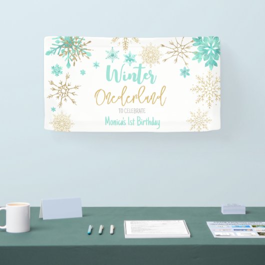 Banderoles Parties scintillant de neige de l'hiver onederland (Salon professionnel)