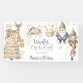 Banderoles Parties scintillant d'hiver onederland merveilleux (Horizontal)