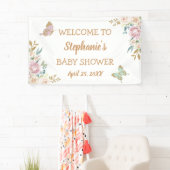 Banderoles Parties scintillant d'or Baby shower petit papillo (En situation)