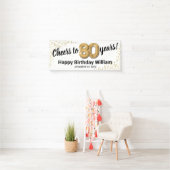 Banderoles Parties scintillant d'or blanc 80e anniversaire (En situation)