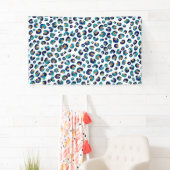 Banderoles Parties scintillant d'or bleu Motif Leopard (En situation)