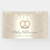 Banderoles Parties scintillant d'or Boulangerie Dessert Pâtis (Horizontal)