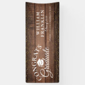 Banderoles Parties scintillant d'or en bois rustique Graduati (Vertical)