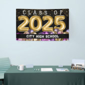 Banderoles Parties scintillant d'or et de pourpre Classe de 2 (Salon professionnel)