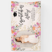 Banderoles Parties scintillant d'or floral aquarelle grats de (Vertical)