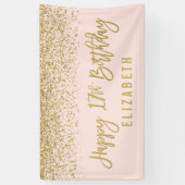 Banderoles Parties scintillant d'or moderne Blush Pink Faux 1 (Vertical)