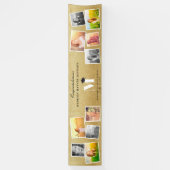 Banderoles Parties scintillant d'or Monogramme 10 Photo Gradu (Vertical)