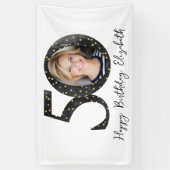 Banderoles Parties scintillant d'or noir Photo 50e fête d'ann (Vertical)