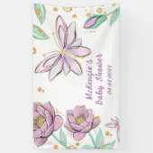 Banderoles Parties scintillant d'or papillon et Baby shower F (Vertical)