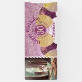 Banderoles Parties scintillant d'or rose 30e anniversaire & b (Vertical)