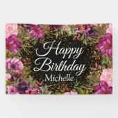 Banderoles Parties scintillant d'or rose bordeaux Noir Joyeux (Horizontal)