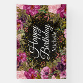 Banderoles Parties scintillant d'or rose bordeaux Noir Joyeux (Verticale)