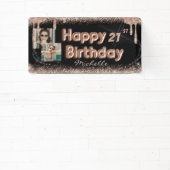 Banderoles Parties scintillant d'or Rose noir moderne N'impor (Insitu)