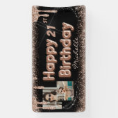 Banderoles Parties scintillant d'or Rose noir moderne N'impor (Verticale)