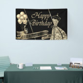 Banderoles Parties scintillant dorée moderne Ballons, Verre, (Salon professionnel)