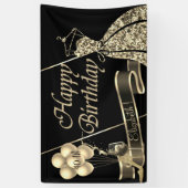 Banderoles Parties scintillant dorée moderne Ballons, Verre, (Vertical)