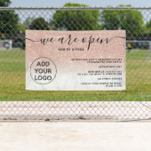 Banderoles parties scintillant en or rose ombre logo marbre N (En situation)