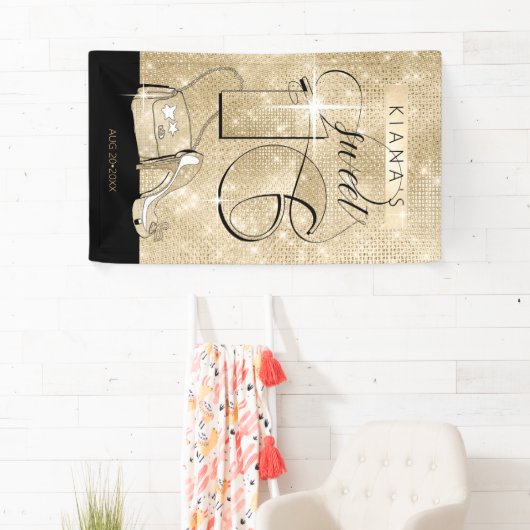 Banderoles Parties scintillant et brillant 16 Black/Gold Vert (En situation)